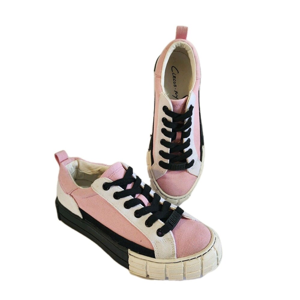Circus NY Sam Edelman Skyla Shoes Womens Size 6M Pink Black Ribbed Flatform